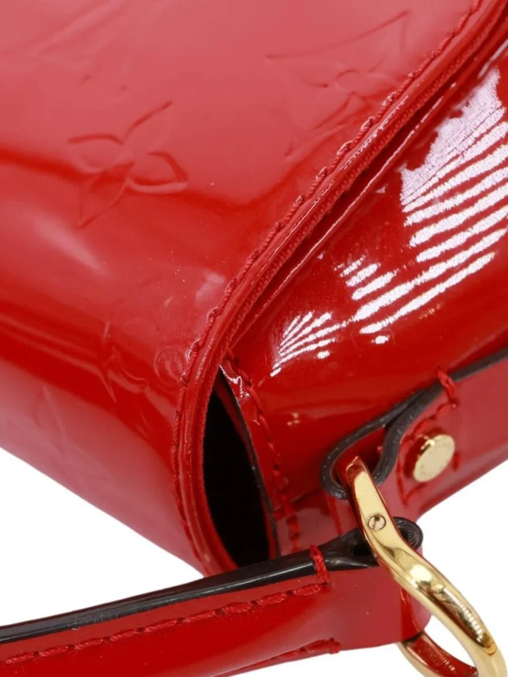 Louis Vuitton  Pasadena Monogram Vernis Leather Shoulder Bag Red